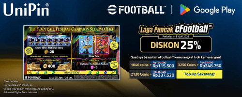 Bawa Timmu Angkat Trofi! Nikmati Diskon 25% eFootball™ Coin di Promo Laga Puncak eFootball™
